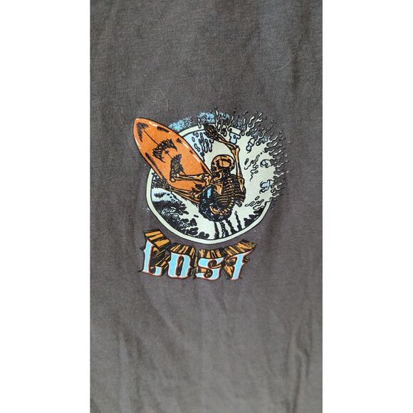 …Lost Surfboards Men's T-Shirt Surfing Skeleton Graphic Tee  Crew Size Large - Picture 2 of 4